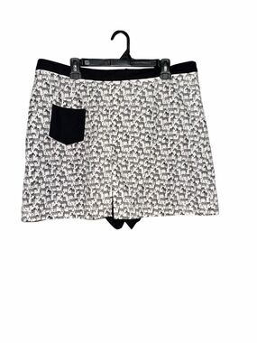 Unique Vintage Black Skort with Zip Detail